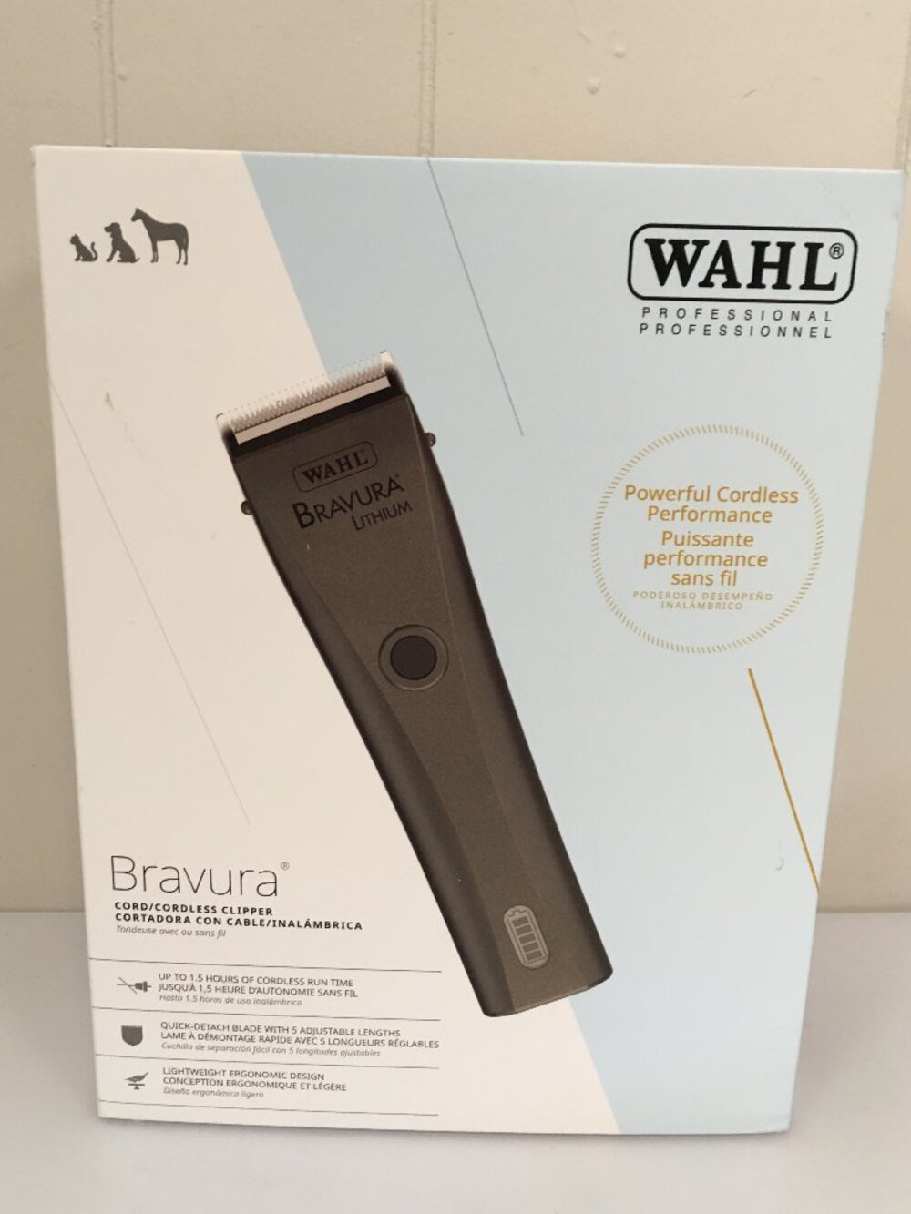 Wahl Professional Bravura Lithium Cordless Pet Clipper Kit - Gunmetal - Box